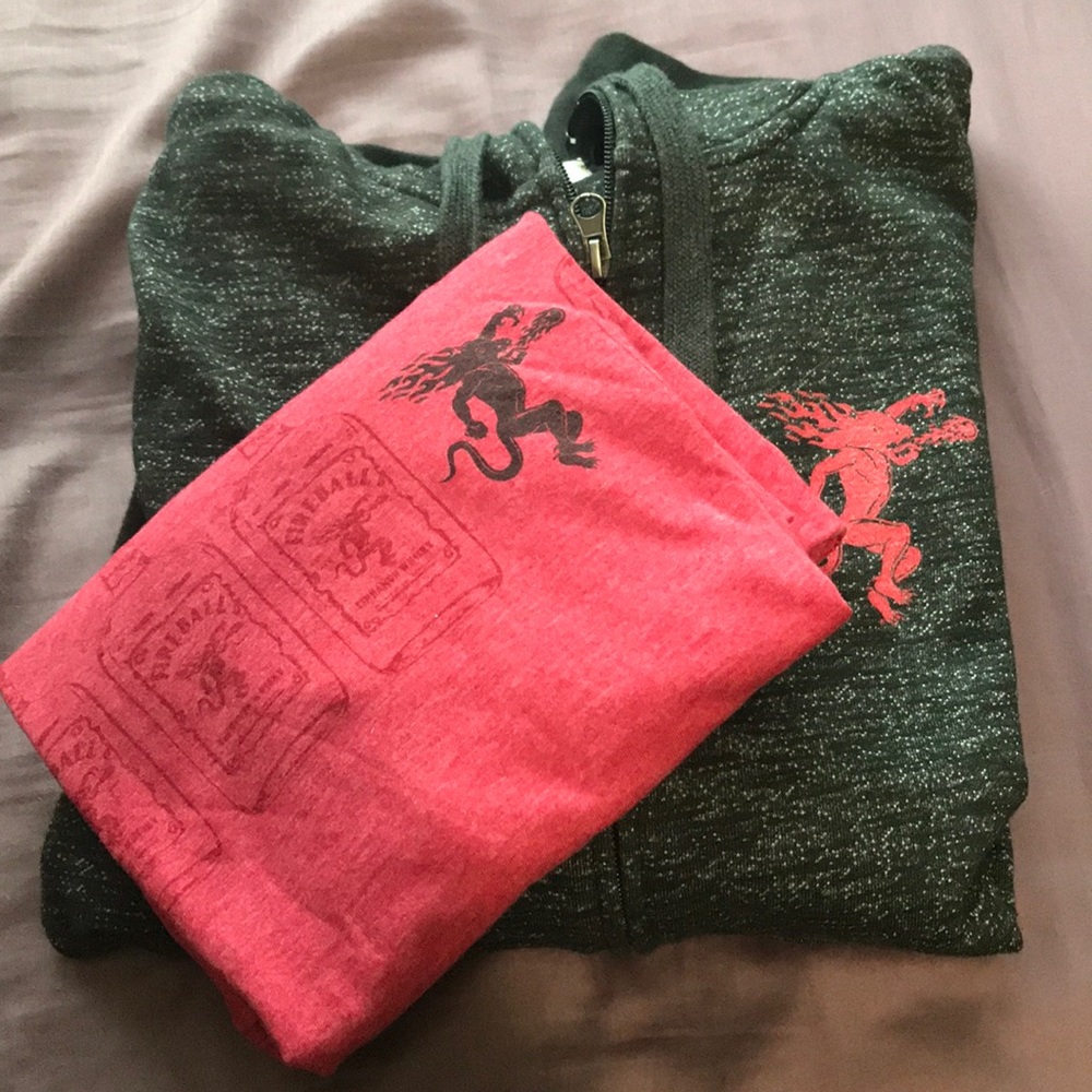 Fireball zipup and shirt